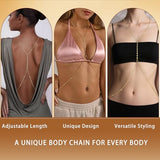 YOIHUR 14K Gold Body Chain Jewellery for Women, Sexy Layered Bikini Bra Beach Adjustable Belly Waist Chain, Beach Body Acessories for Women