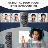Ynoonvon Webcam with 5W Speaker and Microphones for PC,Computer USB Camera 5X Digital Zoom ePTZ 1080P Webcam with Privacy Cover & Remote