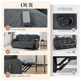 Jocisland 78" Power Reclining Sofa, Electric Recliner Couch, Dark Gray