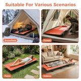 KingCamp Ultralight Camping Cot, Portable Folding Tent Camping Cot, 265 Lbs Heavy Duty Sleeping Cot with Pillow for Adults Outdoor Backpacking Travel Hiking, Orange
