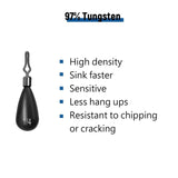 12Pcs Tungsten Drop Shot Weights Sinkers for Bass Fishing, Tungsten Dropshot Fishing Weights, Silver Clip On Tear, 1/2 oz Fishfun