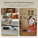 roborock Qrevo Series Robot Vacuum and Mop, 8000Pa Suction, Upgraded from Qrevo S, Anti-Tangle Brushes, Smart Obstacle Avoidance, Auto Mop Washing, All-in-One Dock, 200RPM Spinning Mops, Black(QV 35A)