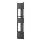 Tuhome 5-Tier Corner Book Shelf, 71.1" Tall Slim Freestanding Bookshelf, Engineered Wood, Matt Grey