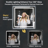 47"x47" LED Bathroom Mirror with Lights, Backlit+Frontlit, Anti-Fog