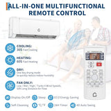 12000 BTU Mini Split AC w/WiFi Work Alexa 22 SEER2 Cools Up to 750 Sq. Ft,Ductless Inverter Mini Split System w/1 Ton Heat Pump Pre-Charged & 16.4 ft Installation Kit,Ultra-Quiet,Save Energy 35%