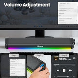 Tylubio Computer Speakers for Desktop, HiFi Stereo PC Soundbar with Dynamic RGB Lighting, USB & Type-C Plug&Play