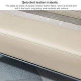 Upholstered Pu Leather Accent Bench, Waiting Room Bench Seating with Metal Leg