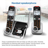 3-Handset Cordless Phone for Home with Answering Machine, Call Blocking, Caller ID Announcer, Audio Assist, Silver/Black AT&T