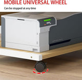 2-Tier Printer Stand & Rolling Shelf for Home Office Compact Under Desk Printer Rack & Copier Table Space-Saving nization Solution