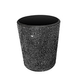 ihreesy Bling Car Garbage Trash Can,Glitter Diamond Trash Container Hanging Garbage Bin