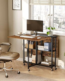 CHOEZON Folding Dining Table, Movable Dining Table, Expandable Kitchen Table, Versatile Table with 6 Wheels and 2-Tier Shelf