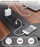 8FT Conference Table with Push-Pull Charging Station, Rectangular Conference Room Table for 8-12 People