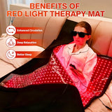lawind Red Light Therapy Mat for Full Body, 88"x83" Red Therapy Blanket with 2632 3-in-1 Chip LEDs, 660nm & 850nm Dual Wavelength Infrared Red Light Therapy for Better Sleep & Relaxation