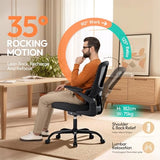 MINILIVE Mesh Office Chair, 300 lb Ergonomic Desk Chair with Flip Arms