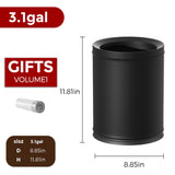 LEASYLIFE 12L/3.1GAL Black Modern Bathroom Trash Can,Small Metal Garbage Can for Bathroom, Bedroom,Children's Room, Powder Room,Hotel,Bank (12L-Black)