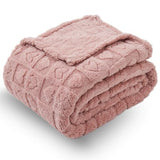 NEWCOSPLAY Super Soft King Blanket Pink Premium Silky Flannel Fleece 3D Heart Checkered Lightweight Bed Blanket All Season Use (Pink Heart, King(90"x110"))