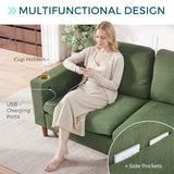 LINSY HOME 76" Modular Sectional Sofa with Storage