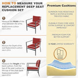 AONETOZ Deep Seat Patio Cushions Set 24 x 24 Inch,Olefin Fabric Outdoor Seat Cushion,Patio Furniture Cushions with Removable Cover,Rain-Proof and Fade Resistant Deep Seat Bottom & Back Cushion,1set