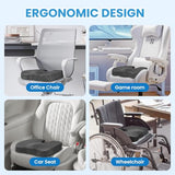 TushGuard Seat Cushion - Memory Foam Cushion for Office Chair, Car Seat, Airplane, Bleacher - Sciatica & Hip & Coccyx Pain Relief Desk Chair