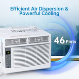 Adoolla Window Air Conditioner 6,000 Btus, Turbo Fast Cooling Up to 250 Sq.Ft. Flexible Window Opening(T Design), Window AC Unit with Remote & APP Control, Easy Install Kit, Auto Restart, 24H Timer