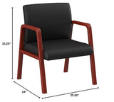 Lorell Guest Chair, Black/Mahogany