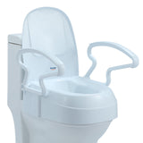 Soaids Raised Toilet Seat Risers for Seniors, Elevated Toilet Seat with Handles, 3-Level Height Adjustable, Support up to 300 Lbs