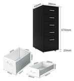 Slim le Metal File Cabinet with Lock - 5 Ders for Legal/Letter/A4 Files - Office Sto in d - Secure Filing Solut for Home/Office