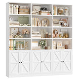71" Wide 6 Tier Book Shelf with 18 Storage Shelves, Large Wooden Bookshelves, Tall Bookcase for Office,