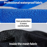 SRsafety Waterproof Security Rain Jacket, Blue Industrial Safety Coat for Men, Reflective Work Raincoat Gear, Windproof Hooded Utility Outerwear, 1-Piece Big and Tall Guard Uniform