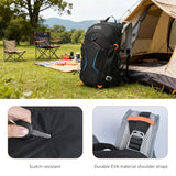 MIVENTO Hiking Backpack with Front Open Pockets, Wire Support Rear Panel, Splash-Resistant Nylon, for Men Women Outdoor Travel (Black)