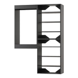 MODCART Modular Closet System, 67" Wide Closet Organizer System with Towers and Hanging, Wood Closet Tower Storage for Walk In Closets, Wall Mounted Wardrobe Organizer Kit System, Bedroom, Black
