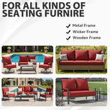 AONETOZ Deep Seat Patio Cushions Set 24 x 24 Inch,Olefin Fabric Outdoor Seat Cushion,Patio Furniture Cushions with Removable Cover,Rain-Proof and Fade Resistant Deep Seat Bottom & Back Cushion,1set