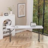 5-Foot Narrow Plastic Folding Training Table, 60” x 18” Portable Commercial Seminar Table, 29” Height, White