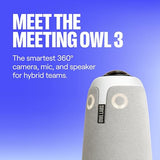 Owl Labs Meeting Owl 3 - 360° 1080p HD Conference Room Camera, AI-Driven Speaker-Tracking, 18-Foot Mic Pickup - Certified for Microsoft Teams