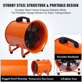 12 in Utility Blower Exhaust Fan with 32.8 ft Duct, 3500 r/min & 3500 CFM Heavy Duty Blower Fan, High Velocity Low Noise Extraction and Ventilation Fan for Ventilating Workshops, Confined Space