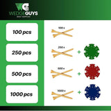 Wedge Guys Bamboo Golf Tees 2-3/4" | 100,250,500 or 1000 pcs. | Extra Durable & Stronger Than Wood Tees