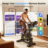 YPOO Exercise Bike, Adjustable Magnetic Resistance Stationary Bikes for Home Cardio with Exclusive App, Indoor Bike with 330lbs Weight Capacity