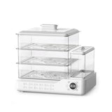 HMWOKPOT 24L Electric Steamer for Cooking, 3 Tier Food Steamer Vegetable Steamer with Baskets, 12H Booking, Independent Water Tank for Vegetables and Seafood
