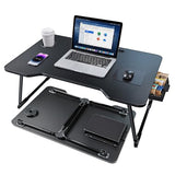 Lap Desk for Adults - Portable Foldable Bed Desk Tray Table Laptop Stand with Storage Drawer/Cup Holder
