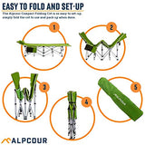Alpcour Folding Camping Cot – Deluxe Collapsible Single Person Bed in a Bag w/Pillow for Indoor & Outdoor Use – Ultra Lightweight, Comfortable, Heavy Duty Design Holds Adults & Kids Up to 300 Lbs