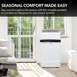 Whynter ARC-12SDH 12,000 BTU (6,884 BTU SACC) Dual Hose Cooling Portable Air Conditioner, Heater, Dehumidifier, and Fan with Storage Bag, Up To 400 sq ft in White