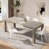 Mobili Fiver, Iacopo Extendable Dining Table, 55.1(86.6) x35.4 in, Concrete Effect