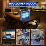 Solar Bug Zapper Outdoor, PhatroyYee Mosquito Zapper 4500V, Waterproof Portable Fly Zapper, Rechargeable Electric Mosquito Killer, Cordless Fly Insect Mosquitos Trap for Patio Yard Home Camping(Grey)