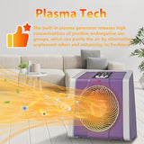 HEATIT Space Heater with Remote for Indoor, Digital Display with Thermostat，Containing Plasma & Ozone, 1-12H Timer,1500W/750W, Electric Space Heater for Office, Bedroom,Violet,10.6"Dx7.0"W x 11.8"H