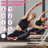 INDEPANDIA Wrist & Ankle Weights for Women and Men, 4lbs Pair Adjustable Silicone Weighted Bangles for Arm & Leg Workouts, Gradient Pink