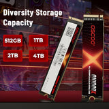 OSCOO 2TB PCIe 4.0 NVMe SSD, M.2 2280, Up to 7,400MB/s, Graphene Heatsink