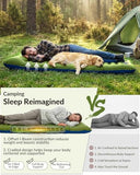 NINTYNINE Camping Sleeping Pad, 5.9" Extra-Thick Reinforced Camping Pad with Built-in Pillow & Foot Pump, Ultralight Compact Inflating Sleeping Mat for Backpacking Hiking Travel Tent Beach