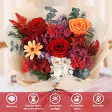 Flowers for Delivery Prime Preserved Flower Bouquet That Last 3-5 Years Real Forever Rose Bouquet for Her Women Wife Grandma Girlfriend Anniversary Birthday Mothers Day Gifts for Mom,Red