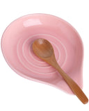 KITCHENLESTAR Large Ceramic Spoon Rest – 6.2 x 5.2 Inch Heat-Resistant Nonstick Spoon Holder for Stove Top, Glossy Finish, Dishwasher Safe, Stable & Heavy Duty for Cooking Utensils(Pink 1pc)