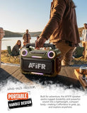 AFIFR Outdoor Bluetooth Speaker, 160W Loud Bass! Rugged, IP67 Waterproof, 24H Playtime with Lights, Wireless TWS Pairing Portable Speakers for Party, Outsides, Travel, Beach, Garage (Jungle Moss)